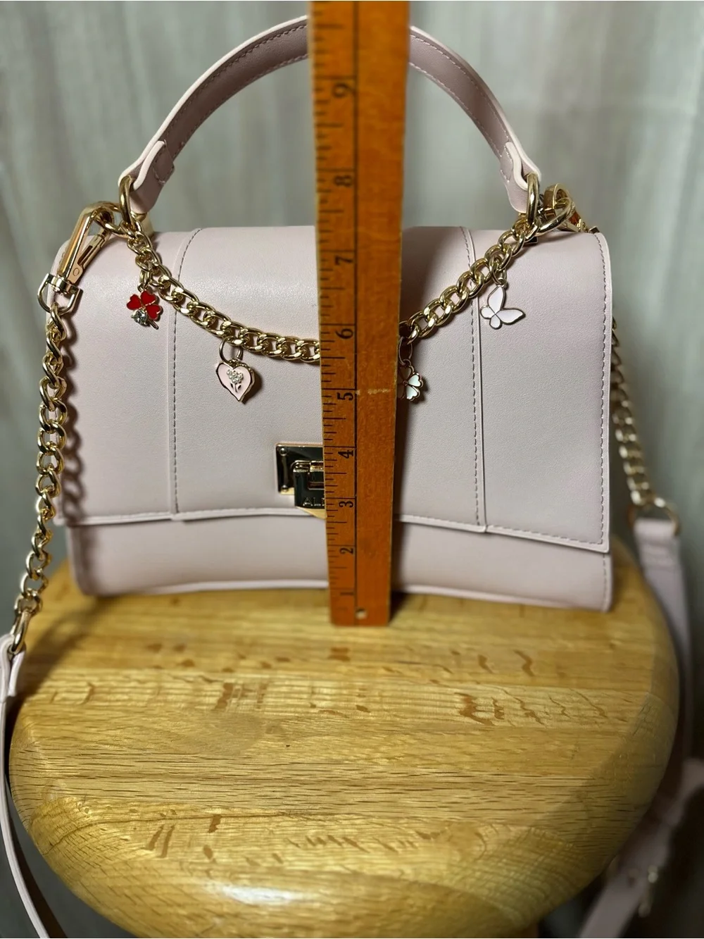 ALDO Light Pink Structured Charm Handbag Excellent Condition - Picture 12 of 14